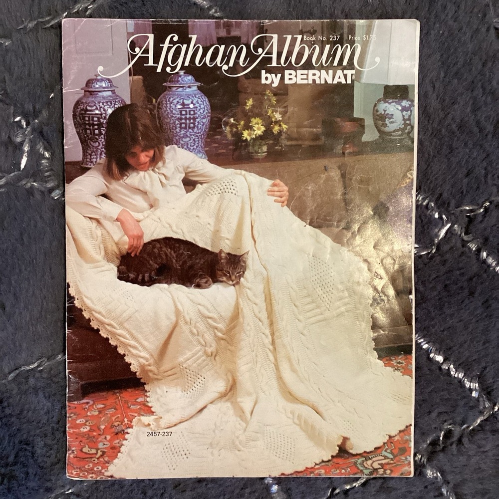 1978 Bernat "Afghan Album" Book 237 Vintage Knitting Crochet Patterns